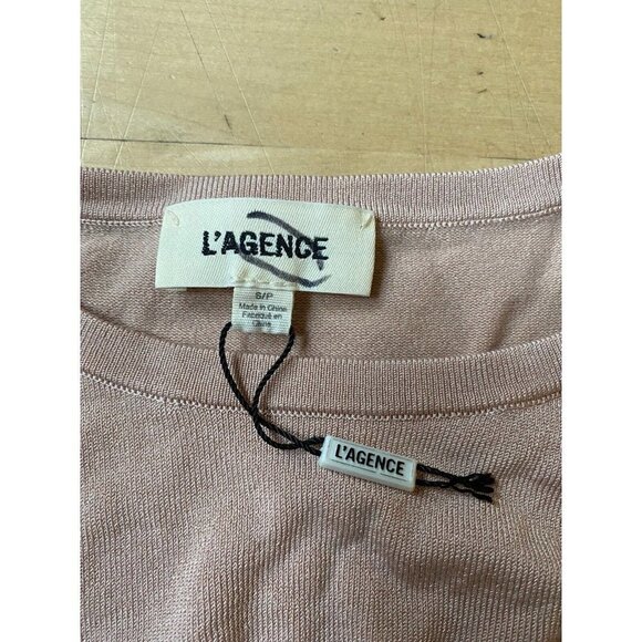 L'AGENCE Bnwot Womens Front Cut Out "Jocelyn" Sz Small Blush Knit Sweater - Picture 5 of 7